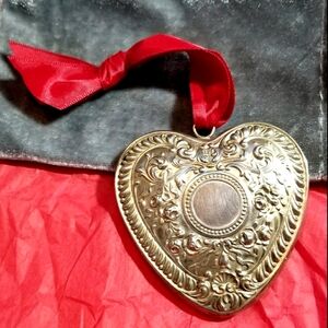 Vintage Sterling Silver heart ornament Gorham 925 Christmas holiday